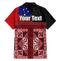 Samoa Flag Day Family Matching Off Shoulder Short Dress and Hawaiian Shirt Siapo Pattern and Ula Fala LT03 - Polynesian Pride