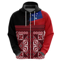 Samoa Flag Day Hoodie Siapo Pattern and Ula Fala LT03 - Polynesian Pride