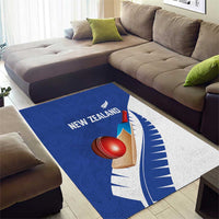 New Zealand Cricket Area Rug Kiwi Birds Haka Dance Blue Fern Sporty Style