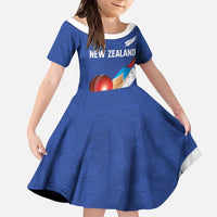 Custom New Zealand Cricket Family Matching Mermaid Dress and Hawaiian Shirt Kiwi Birds Haka Dance Blue Fern Sporty Style