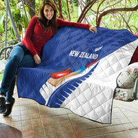 New Zealand Cricket Quilt Kiwi Birds Haka Dance Blue Fern Sporty Style