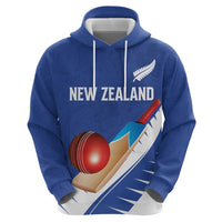 Custom New Zealand Cricket Zip Hoodie Kiwi Birds Haka Dance Blue Fern Sporty Style
