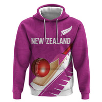 Custom New Zealand Cricket Hoodie Kiwi Birds Haka Dance Pink Fern Sporty Style LT03 Pullover Hoodie Pink - Polynesian Pride