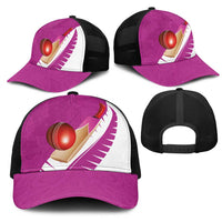New Zealand Cricket Mesh Trucker Cap Kiwi Birds Haka Dance Pink Fern Sporty Style