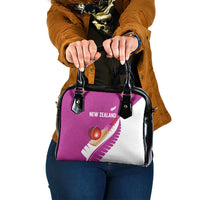 New Zealand Cricket Shoulder Handbag Kiwi Birds Haka Dance Pink Fern Sporty Style