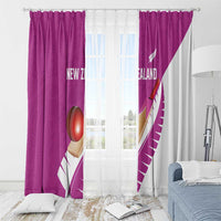 New Zealand Cricket Window Curtain Kiwi Birds Haka Dance Pink Fern Sporty Style