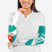 Custom New Zealand Cricket Arm Sleeves Kiwi Birds Haka Dance Turquoise Fern Sporty Style