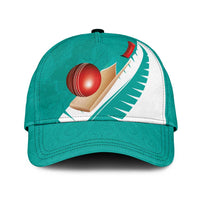 New Zealand Cricket Classic Cap Kiwi Birds Haka Dance Turquoise Fern Sporty Style