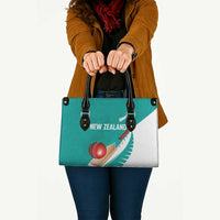 New Zealand Cricket Leather Bag Kiwi Birds Haka Dance Turquoise Fern Sporty Style