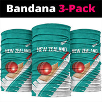 New Zealand Cricket Neck Gaiter Kiwi Birds Haka Dance Turquoise Fern Sporty Style