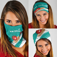 New Zealand Cricket Neck Gaiter Kiwi Birds Haka Dance Turquoise Fern Sporty Style