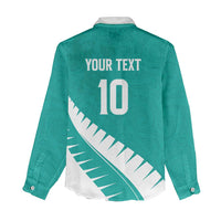 Custom New Zealand Cricket Women Casual Shirt Kiwi Birds Haka Dance Turquoise Fern Sporty Style
