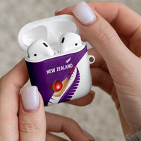 New Zealand Cricket AirPods Case Kiwi Birds Haka Dance Purple Fern Sporty Style