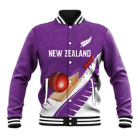 Custom New Zealand Cricket Baseball Jacket Kiwi Birds Haka Dance Purple Fern Sporty Style