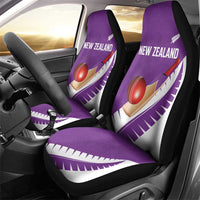New Zealand Cricket Car Seat Cover Kiwi Birds Haka Dance Purple Fern Sporty Style