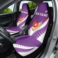 New Zealand Cricket Car Seat Cover Kiwi Birds Haka Dance Purple Fern Sporty Style