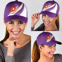 New Zealand Cricket Classic Cap Kiwi Birds Haka Dance Purple Fern Sporty Style