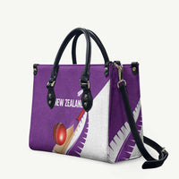 New Zealand Cricket Leather Bag Kiwi Birds Haka Dance Purple Fern Sporty Style