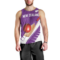 Custom New Zealand Cricket Men Tank Top Kiwi Birds Haka Dance Purple Fern Sporty Style