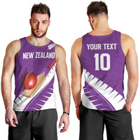 Custom New Zealand Cricket Men Tank Top Kiwi Birds Haka Dance Purple Fern Sporty Style