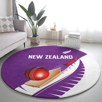 New Zealand Cricket Round Carpet Kiwi Birds Haka Dance Purple Fern Sporty Style
