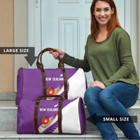 New Zealand Cricket Travel Bag Kiwi Birds Haka Dance Purple Fern Sporty Style