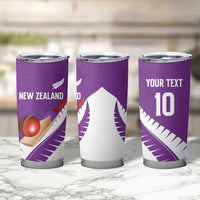 Custom New Zealand Cricket Tumbler Cup Kiwi Birds Haka Dance Purple Fern Sporty Style