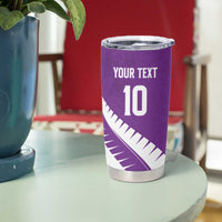 Custom New Zealand Cricket Tumbler Cup Kiwi Birds Haka Dance Purple Fern Sporty Style