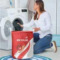 New Zealand Cricket Laundry Basket Kiwi Birds Haka Dance Red Fern Sporty Style