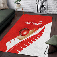 New Zealand Cricket Area Rug Kiwi Birds Haka Dance Red Fern Sporty Style