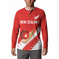 Custom New Zealand Cricket Button Sweatshirt Kiwi Birds Haka Dance Red Fern Sporty Style