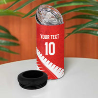 Custom New Zealand Cricket 4 in 1 Can Cooler Tumbler Kiwi Birds Haka Dance Red Fern Sporty Style