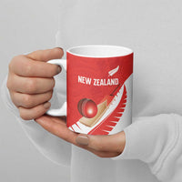 Custom New Zealand Cricket Ceramic Mug Kiwi Birds Haka Dance Red Fern Sporty Style