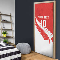 Custom New Zealand Cricket Door Cover Kiwi Birds Haka Dance Red Fern Sporty Style