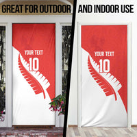 Custom New Zealand Cricket Door Cover Kiwi Birds Haka Dance Red Fern Sporty Style