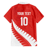Custom New Zealand Cricket Family Matching Puletasi and Hawaiian Shirt Kiwi Birds Haka Dance Red Fern Sporty Style