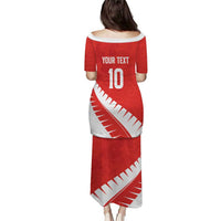 Custom New Zealand Cricket Family Matching Puletasi and Hawaiian Shirt Kiwi Birds Haka Dance Red Fern Sporty Style