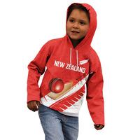 Custom New Zealand Cricket Kid Hoodie Kiwi Birds Haka Dance Red Fern Sporty Style