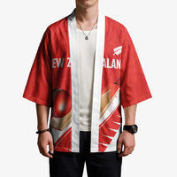 Custom New Zealand Cricket Kimono Kiwi Birds Haka Dance Red Fern Sporty Style