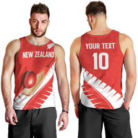 Custom New Zealand Cricket Men Tank Top Kiwi Birds Haka Dance Red Fern Sporty Style