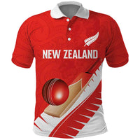 Custom New Zealand Cricket Polo Shirt Kiwi Birds Haka Dance Red Fern Sporty Style