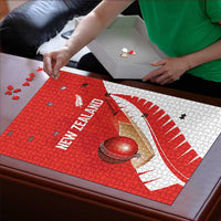 New Zealand Cricket Puzzle Kiwi Birds Haka Dance Red Fern Sporty Style