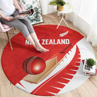 New Zealand Cricket Round Carpet Kiwi Birds Haka Dance Red Fern Sporty Style