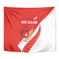 New Zealand Cricket Tapestry Kiwi Birds Haka Dance Red Fern Sporty Style