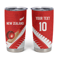 Custom New Zealand Cricket Tumbler Cup Kiwi Birds Haka Dance Red Fern Sporty Style