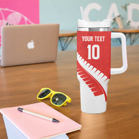 Custom New Zealand Cricket Tumbler With Handle Kiwi Birds Haka Dance Red Fern Sporty Style