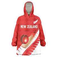 Custom New Zealand Cricket Wearable Blanket Hoodie Kiwi Birds Haka Dance Red Fern Sporty Style