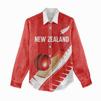 Custom New Zealand Cricket Women Casual Shirt Kiwi Birds Haka Dance Red Fern Sporty Style