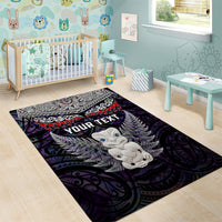 New Zealand Hei Tiki Area Rug Maori Purple Papua Shell Pattern LT03 - Polynesian Pride