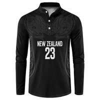 New Zealand Basketball Ta Moko Tribal Custom Button Sweatshirt LT03 Black - Polynesian Pride
